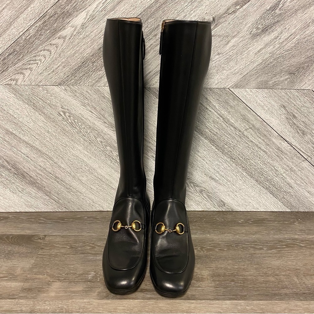Gucci | Horsebit leather knee boot with crystals NEW - Picture 10 of 17
